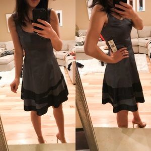 NWT Nine West Silver Flare Cocktail Dress 4